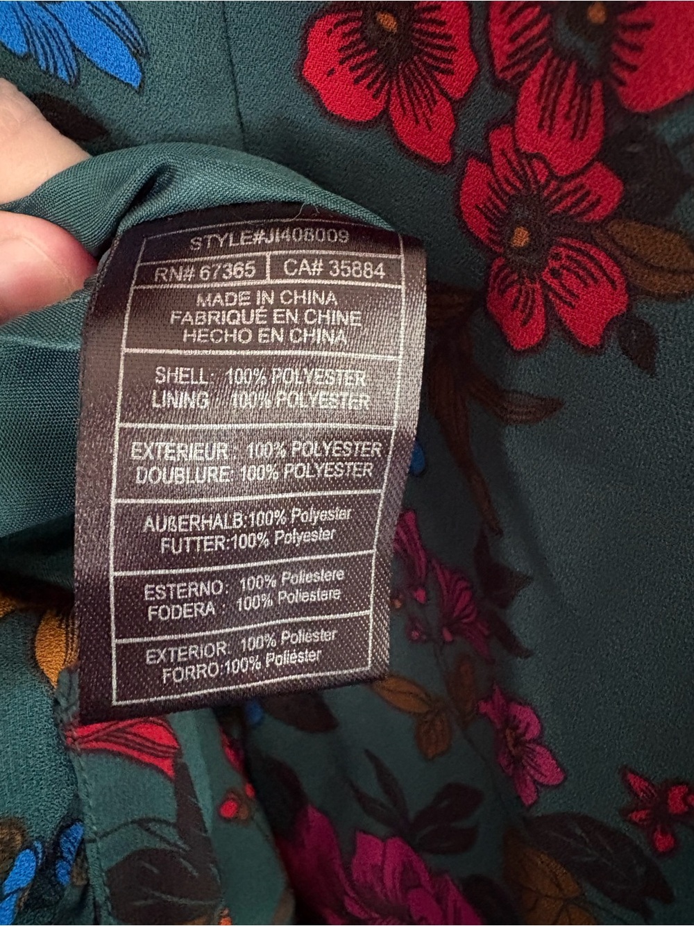 Jack by BB Dakota Size 0 Teal Floral Mini Dress Bishop Style Sleeves - Picture 10 of 12